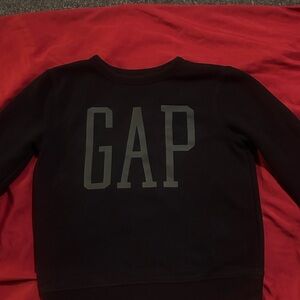Unisex Kids GAP Black Crewneck Sweatshirt with Gray Logo